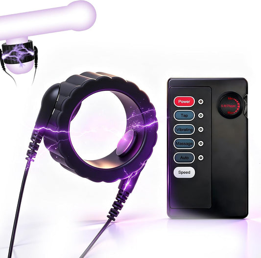 Elektrische Penisringe Elektro Schock Penis Trainer mit Host und Penis-Elektroden-Ring