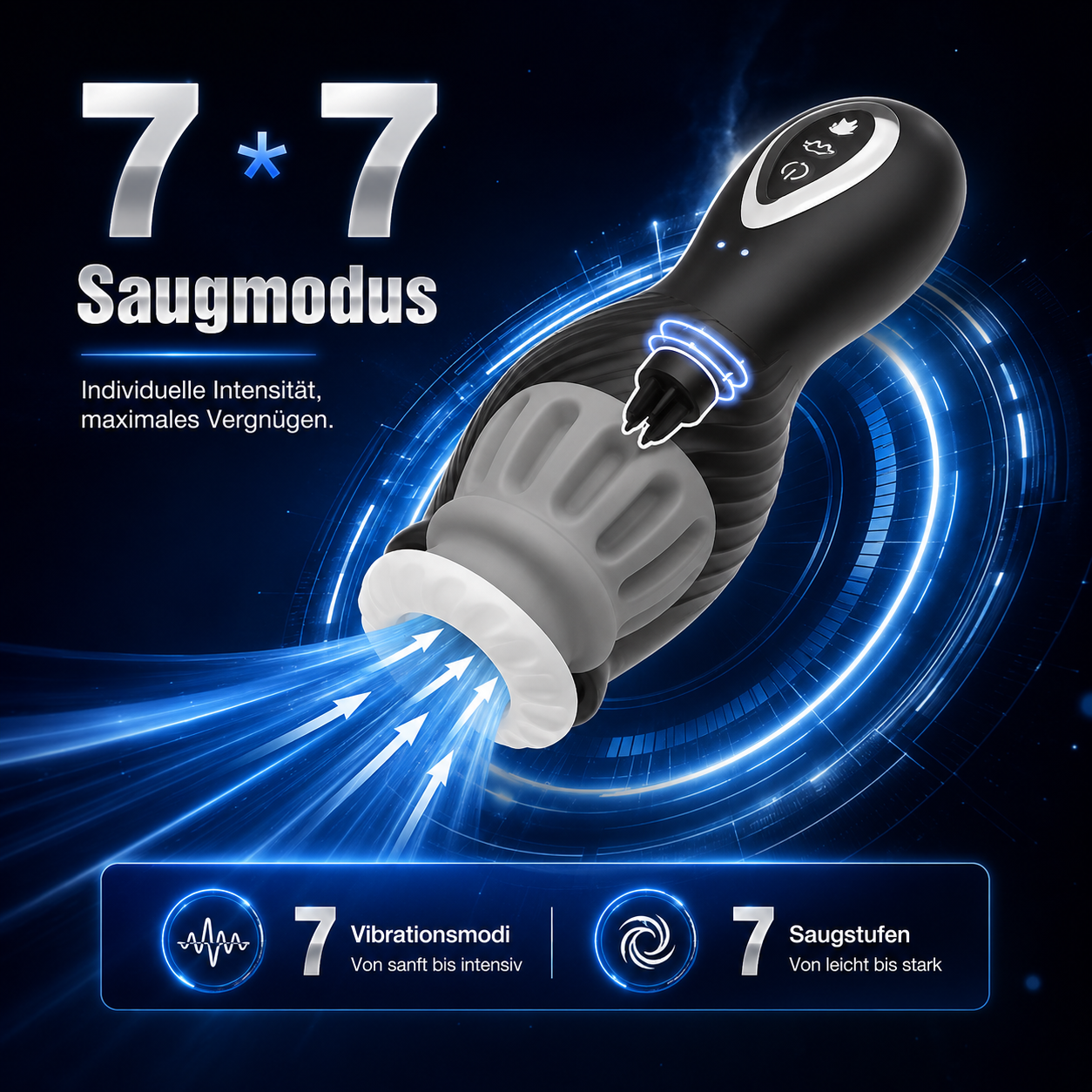 Automatische Masturbator Zungenvibrator Penis Maschine mit 7 * 7 Saugmodus