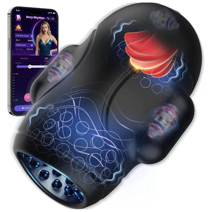 4 IN 1 Penis Trainer Eichel Stimulator Blowjob Masturbator mit 10 Bieten & 10 Vibrations
