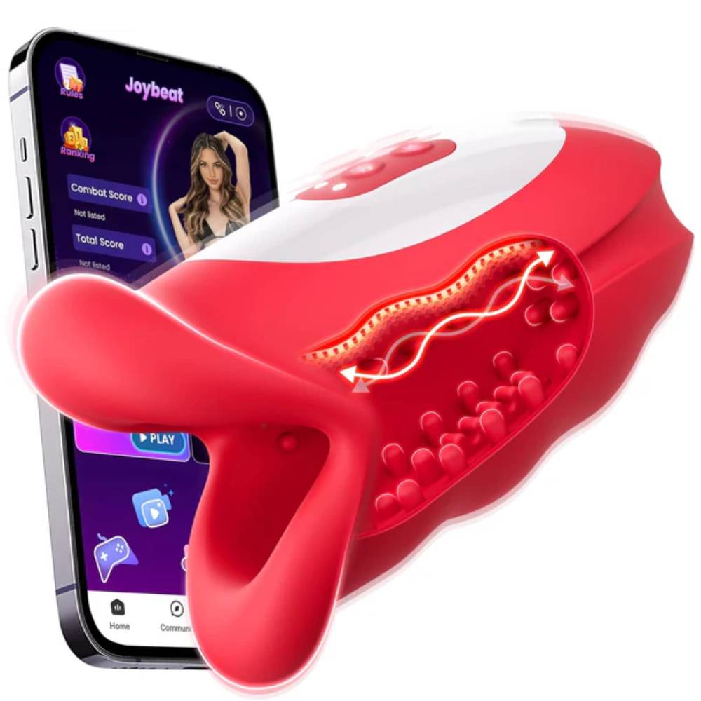 360° Blowjob Stroker Penistrainer Vibrator Masturbatoren mit 10 Wellen & Vibrationsmodi
