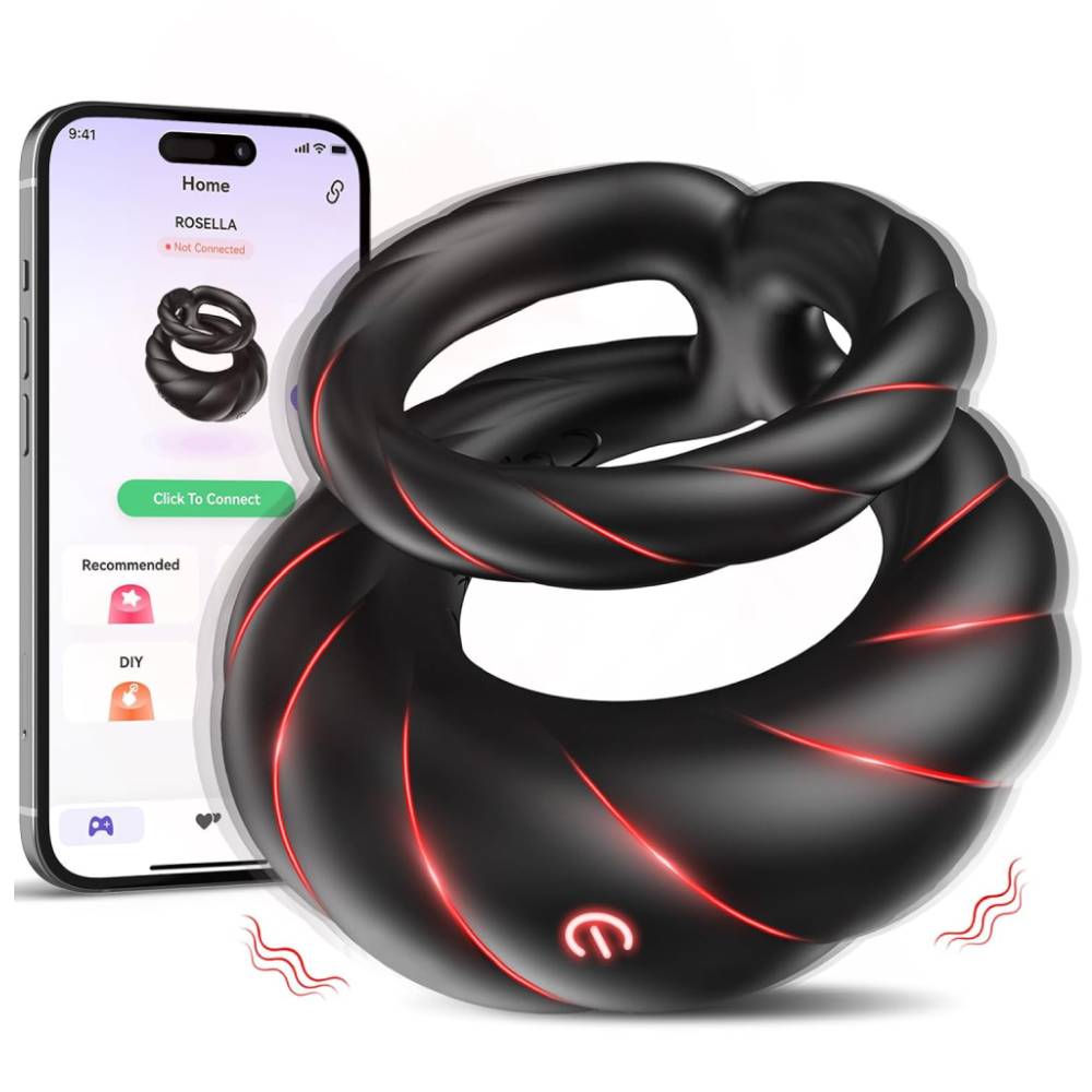 Dual Cockring Penistrainer Vibrator Masturbatoren mit 10 Vibrationsmodi