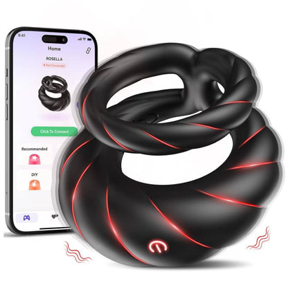 Dual Cockring Penistrainer Vibrator Masturbatoren mit 10 Vibrationsmodi