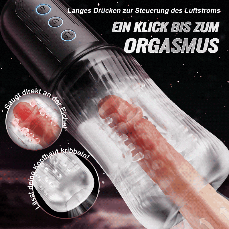 Automatische Penistrainer Mastubator Stroker Blowjob mit 10 Vibrationsmodi & 5 Saugen