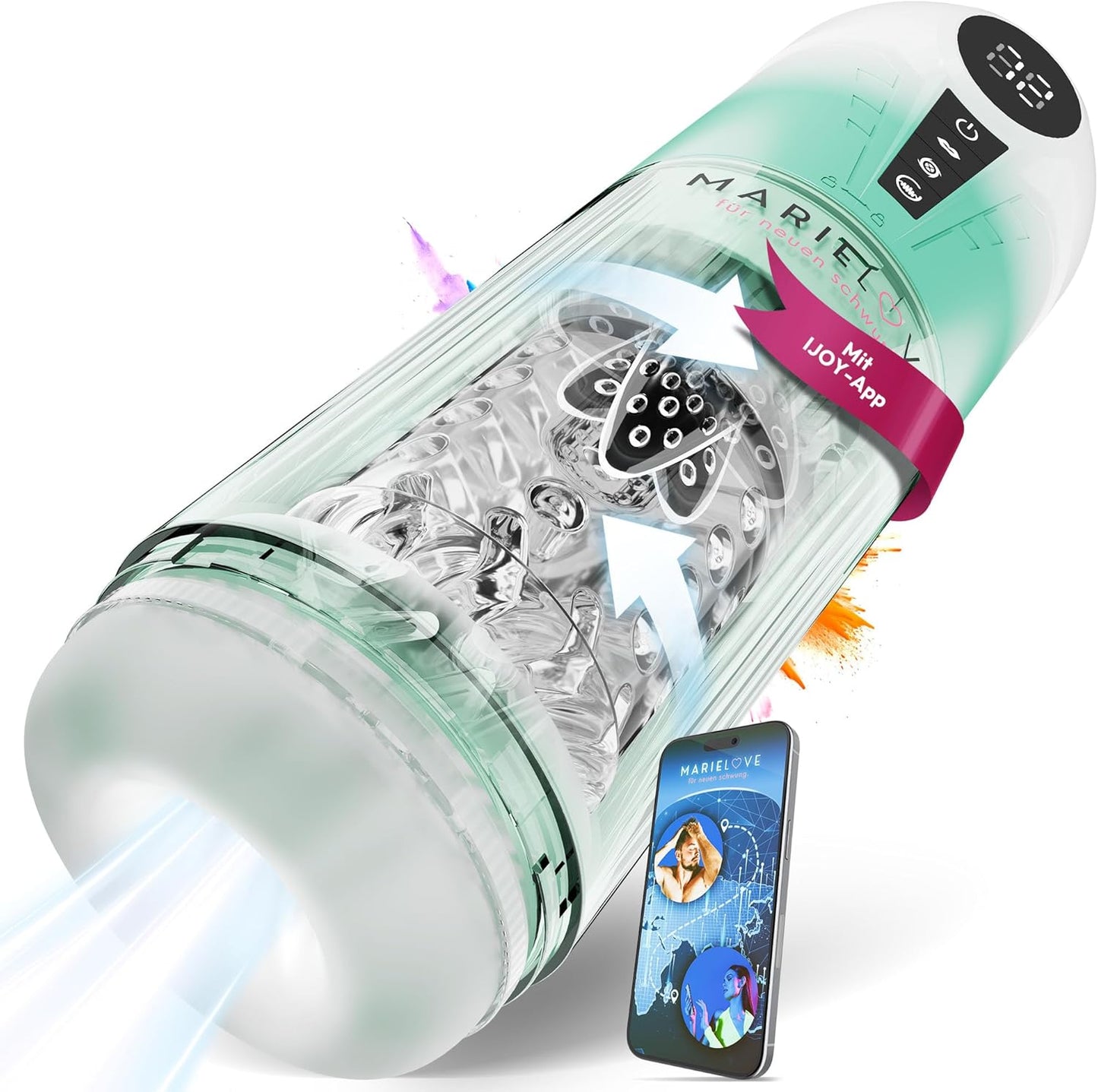 APP-Steuerung Elektrischer Masturbator Penispumpe mit Vibration & Saug & Teleskopfunktion