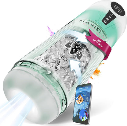 APP-Steuerung Elektrischer Masturbator Penispumpe mit Vibration & Saug & Teleskopfunktion