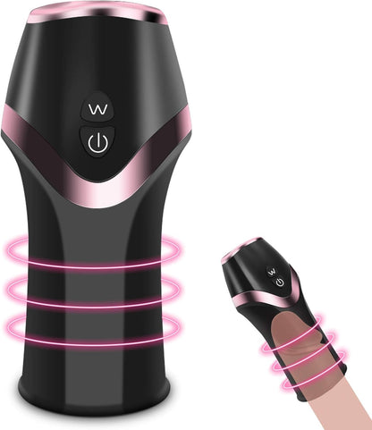 Eichelstimulator Penistrainer Vibrator mit 12 Vibrationsmodi & 6 Saug & Rotationsmodi