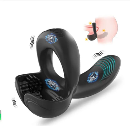 4 in 1 Penisring Cockring  Vibratoren mit 10 Leistungsstarke Vibrationsmodi