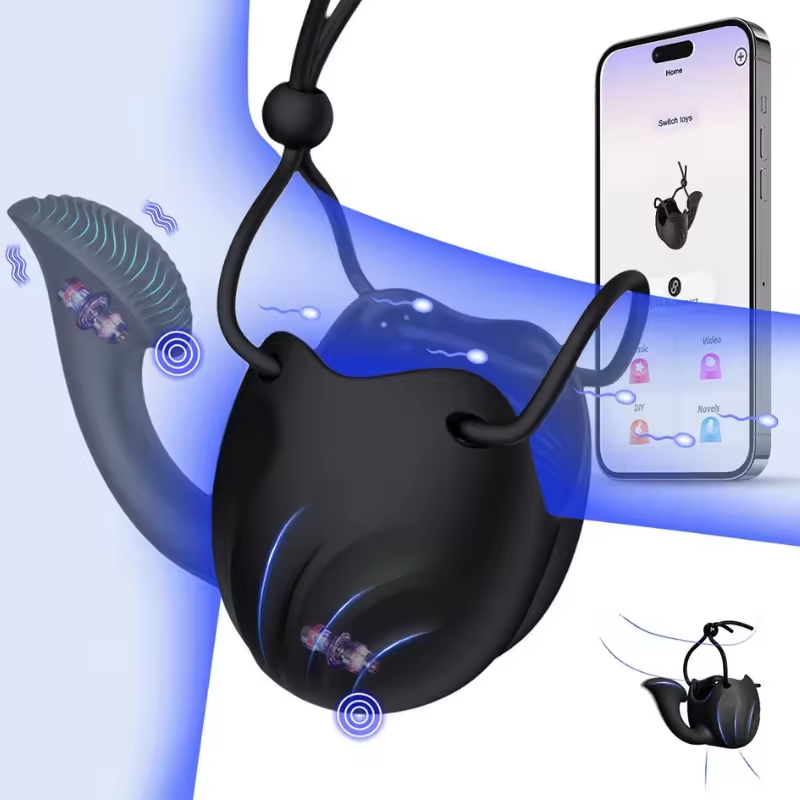 Eicheltrainer Vibrator Penisringe Hodenstimulator Masturbator mit 10 Vibrationsstufen