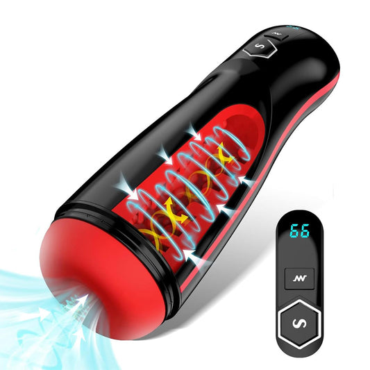 360° Umwickeltes Elektrischer Masturbatoren Penistrainer mit 7 Vibrationen & 7 Saugmodi