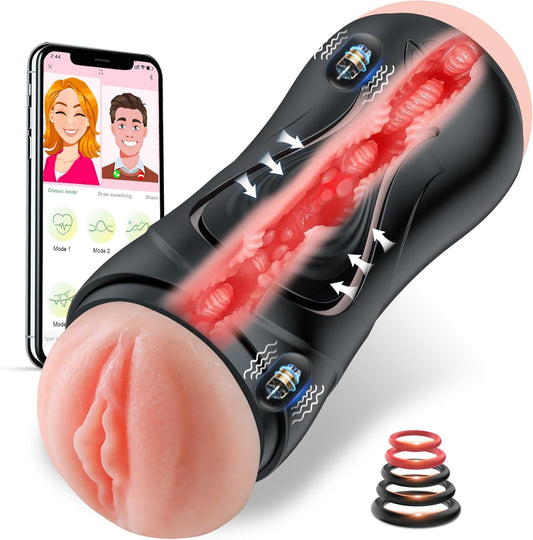 Elektrischer Masturbator Taschenmuschi Blowjob mit 9 Vibrationsmodi