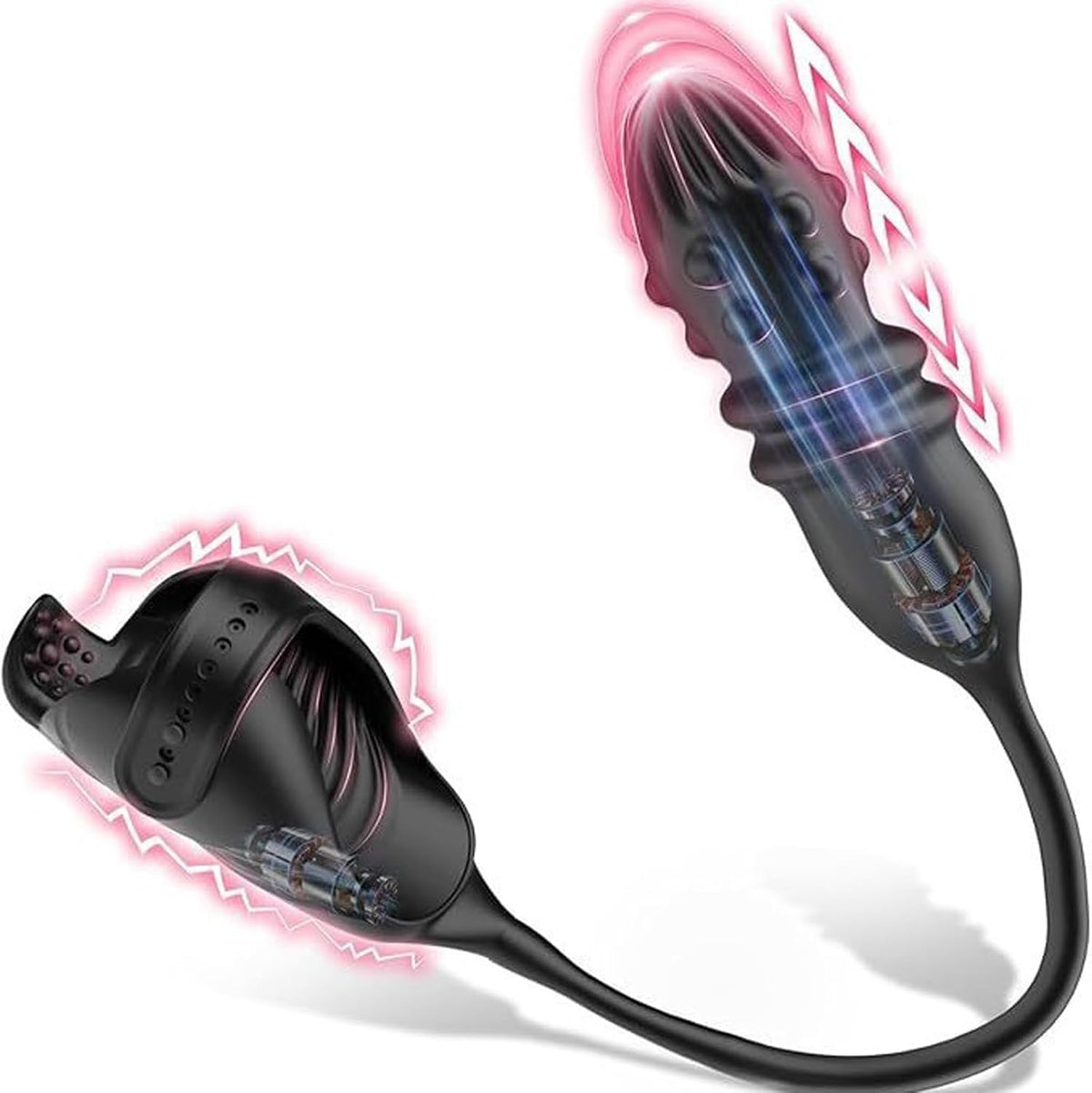 Herren Cockring Penistrainer Vibrator Prostata Stimulator mit 7 Vibrationsmodi + 7 Teleskopmodi