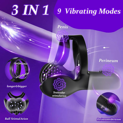 Mehrfachstimulation Penistrainer Cock Ring mit Verschiedenen Vibrationsmodi