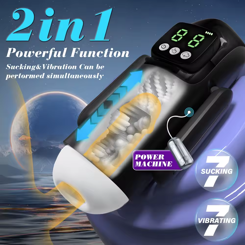 8 IN 1 Automatischer Masturbator Stroker Blowjob mit 7 Vibrationsmodi und Saugmodi