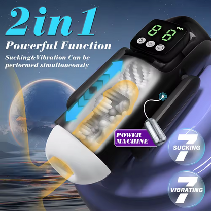 8 IN 1 Automatischer Masturbator Stroker Blowjob mit 7 Vibrationsmodi und Saugmodi