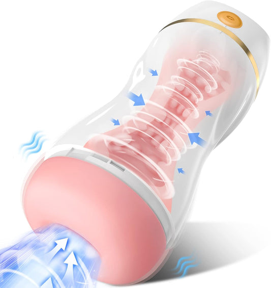 KI-interaktiver Saugmasturbator Penis Stroker Sexmachine mit 7 Vibrations und Saugmodi