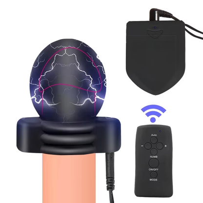 Leitfähiges Silikon Elektro Shock Penisring Elektrische Stimulator Cockringe Eichel Set