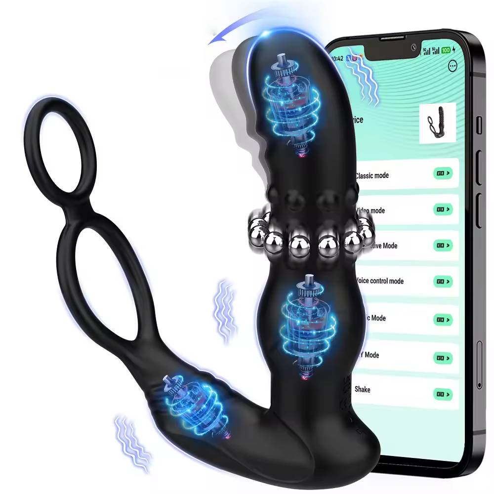 APP Steuerung Anal Vibratoren Prostata Massager mit 10 Vibrationen & Schub & Wigglungsmodi