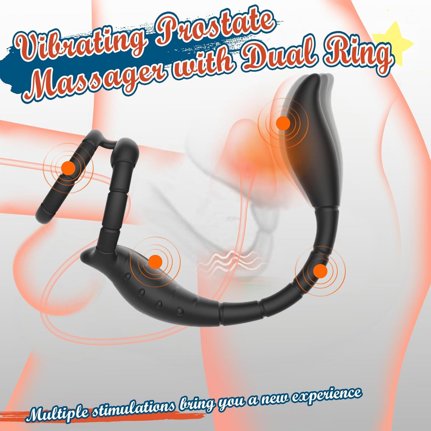 4 in 1 Penisring Analvibrator Prostata Stimulator mit 9 Vibrationsmodi