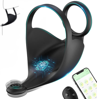 App-gesteuerter Cockring Penistrainer Vibrator Hoden Stimulator mit 9 Vibrationsmodi