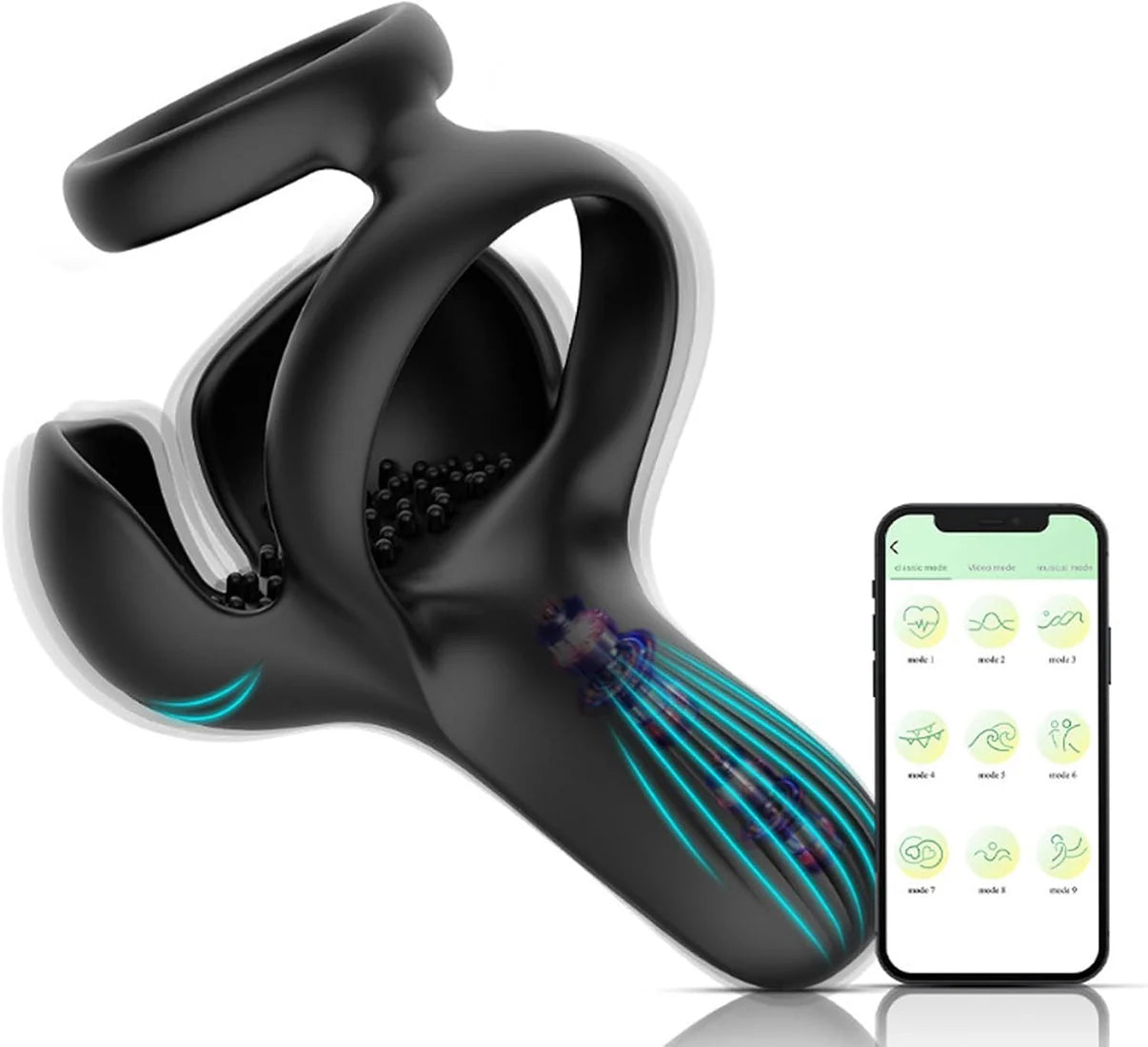 Mehrfachstimulation Penistrainer Cock Ring mit Verschiedenen Vibrationsmodi