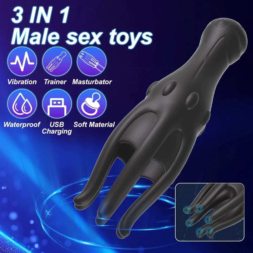 Penistrainer Vibrator Eichelstimulator Stroker Masturbator mit 10 Vibrationsmodi