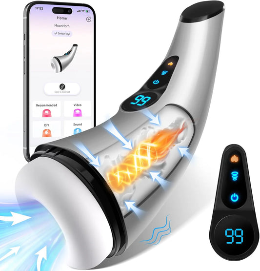 LCD-Display Automatischer Masturbator Penis-Stroker Blowjob mit 9 Saug & 9 Vibrationsfunktionen