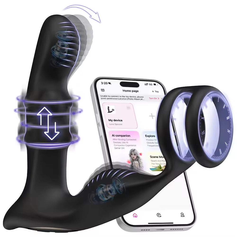 Analvibrator Prostata Massagegerät Buttplug mit 10 Vibrations und Dehnungsfunktionen
