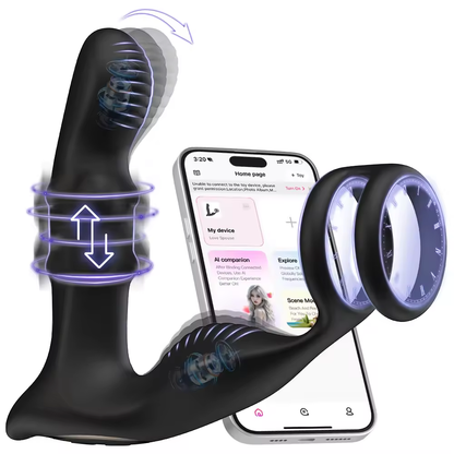 Analvibrator Prostata Massagegerät Buttplug mit 10 Vibrations und Dehnungsfunktionen
