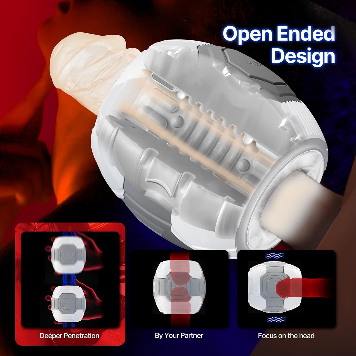 Elektrisch Penistrainer Stroker Blowjob Masturbatoren mit 10 Intensive Vibrationen