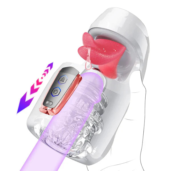 Elektrischer Masturbator Penistrainer Blowjob Stroker mit 10 Stoß und 10 Leckmodi