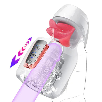 Elektrischer Masturbator Penistrainer Blowjob Stroker mit 10 Stoß und 10 Leckmodi