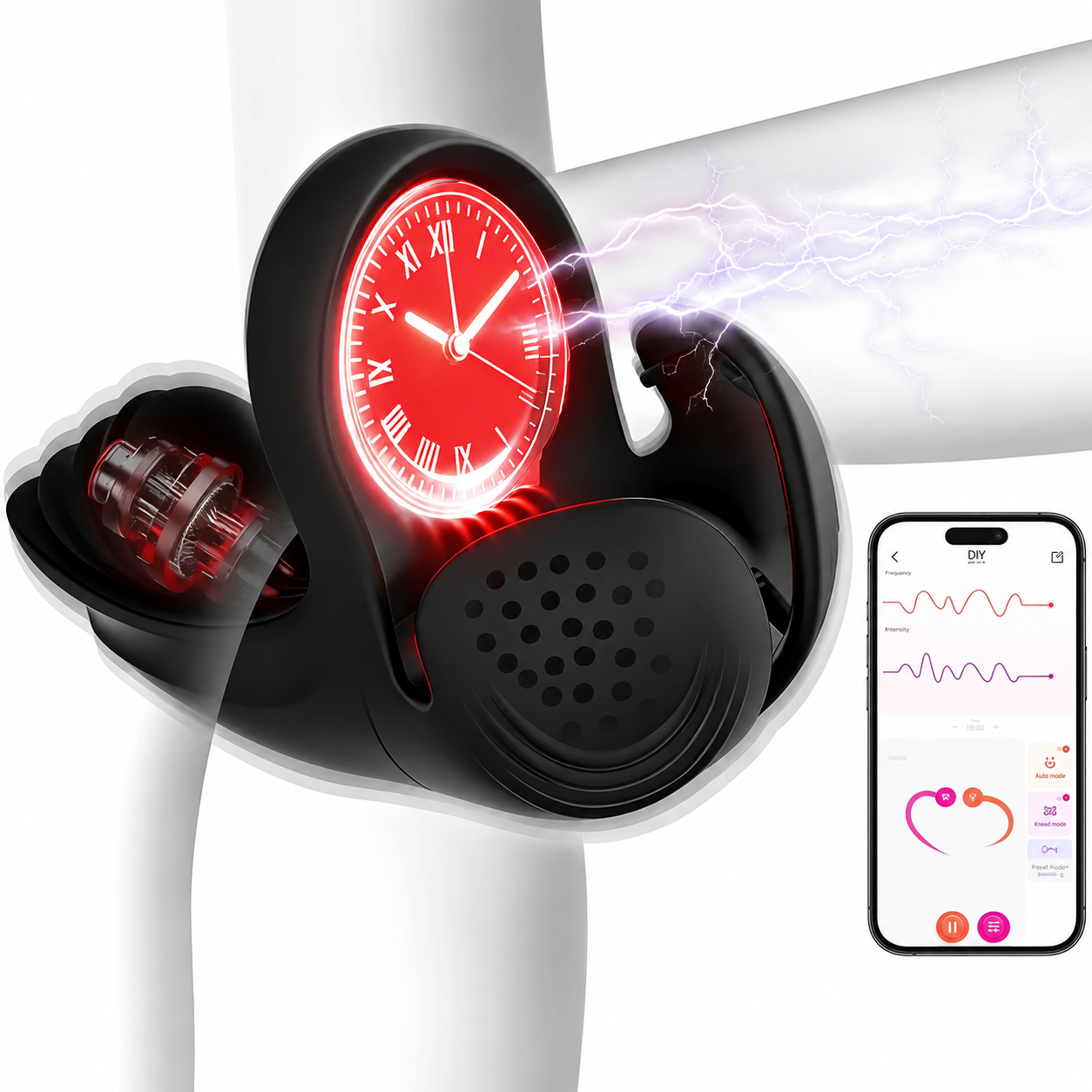 Mehrfachstimulation Penistrainer Cock Ring mit Verschiedenen Vibrationsmodi