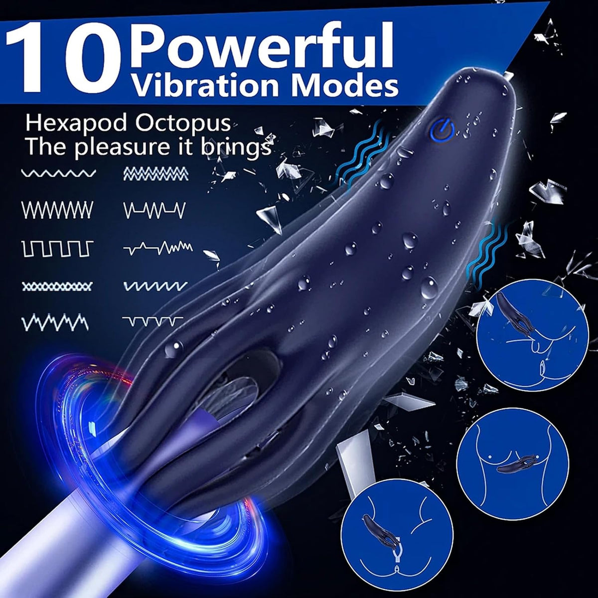 Elektrische Eichelvibrator Penis Vibrator Eichel Stimulator mit 10 Vibrationsmodi