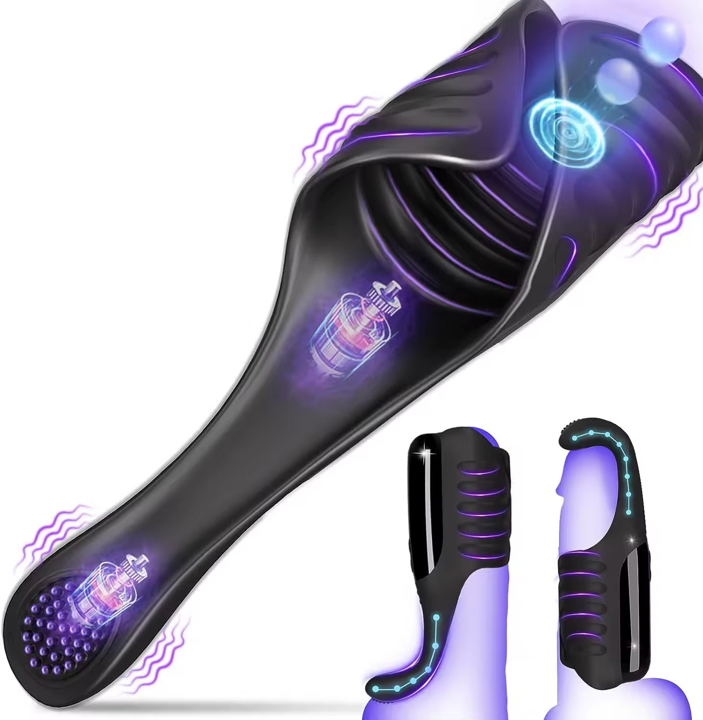 Elektrischer Penist Vibrator Glans Trainer Stimulator mit 5 Klopfgeräusche & 10 Vibrationen
