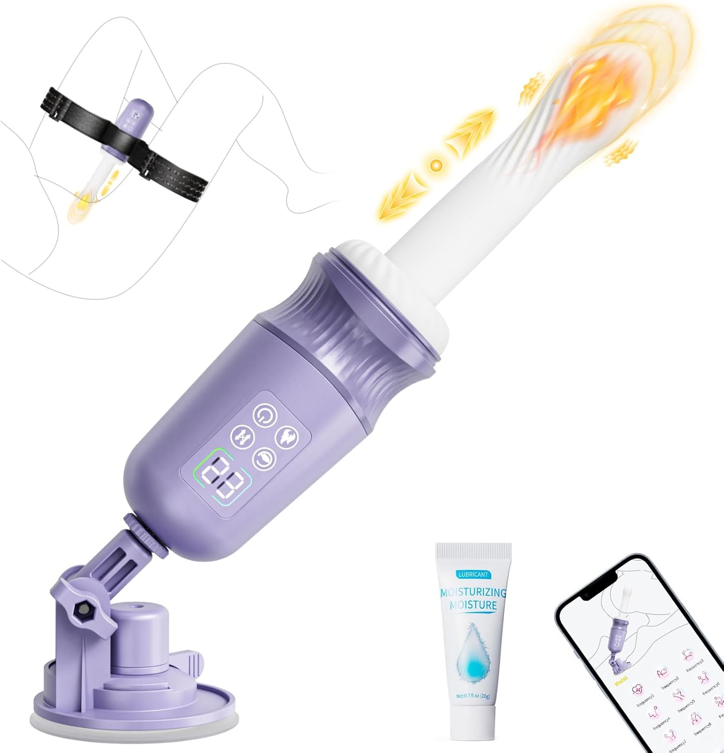 APP Control Sex Machine Thrusting Dildo Vibrator mit 10 Vibrating & Thrusting & Heizung