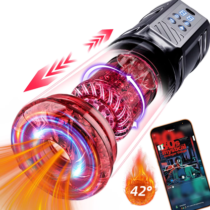 Automatischer KI-Masturbator Stroker Blowjob Sexmachine mit 12 Stoßmodi und 360° Rotation