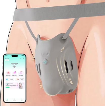 APP-Fernbedienung Masturbator Vergrößerter Hoden Booster mit 9 Vibrationsmodi