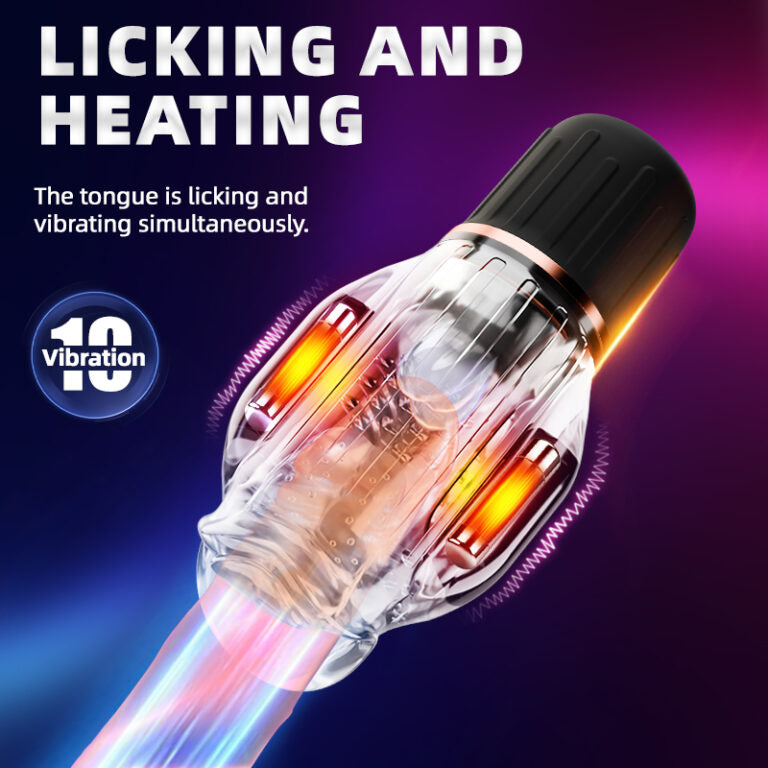 3 IN 1 Penistrainer Vibrator Masturbator mit 10 Vibrations & Leck & Heizmodi