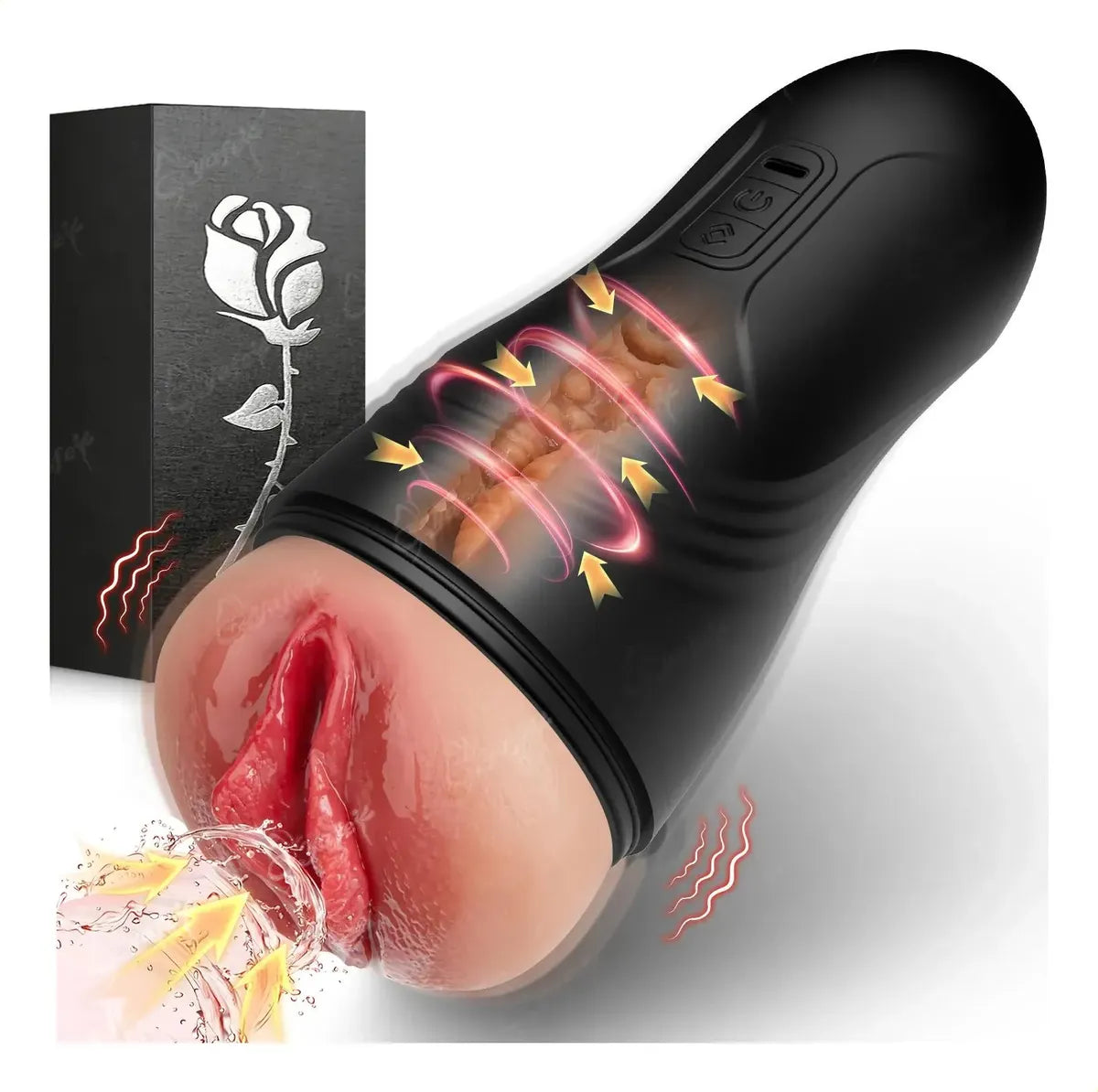 360 Grad Automatischer Oralsex Masturbator Saugpumpe mit 10 Vibrationsmodi