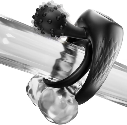 360° Verstellbarem Doppelter Cock Ring Penistrainer Vibrator mit 9 Vibrations