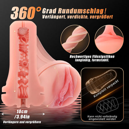 Verlängert & Verstärkt Realistisch Masturbator Tasche Muschi Stroker Blowjob