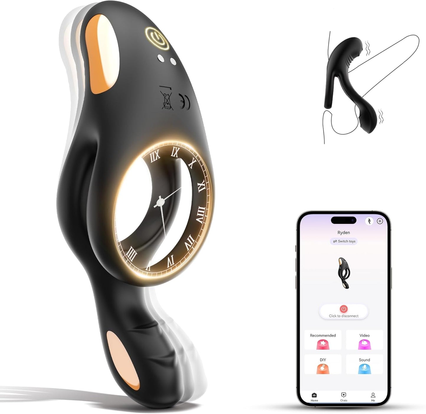 Dual Cockring Massagegerät Penistrainer Vibrator mit 10 Vibrationsmodi