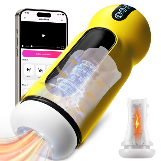 Elektrischer Mastubator Penisvibrator Blowjob mit 4 x 10 Intensitäten & Saugfunktion & Vibrationen