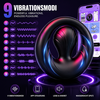 360° Verstellbarer Penisring Vibrator Stimulator Masturbator mit 10 Vibrations
