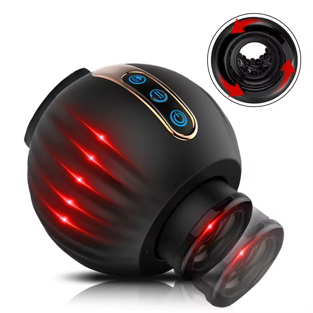 Elektrischer Penistrainer Vibrator Masturbator mit 8 Rotationsmodi und Stoßfunktion