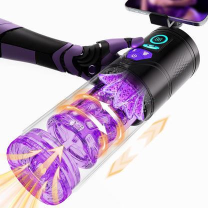 Elektrischer Masturbator Blowjob Taschenmuschi mit 9 Teleskop & Rotation & Saugen