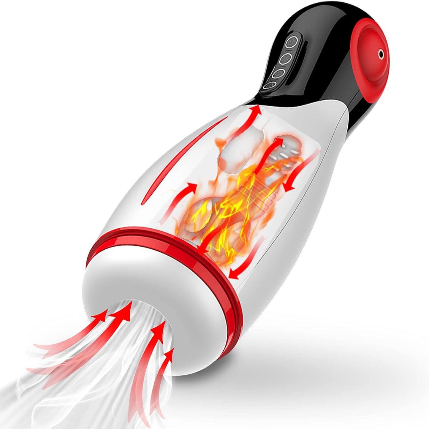 Elektrischer Masturbator Penis Vibrator mit 10 Vibratoren & 3 Stufen Spann & Clip-Saug & Heizung