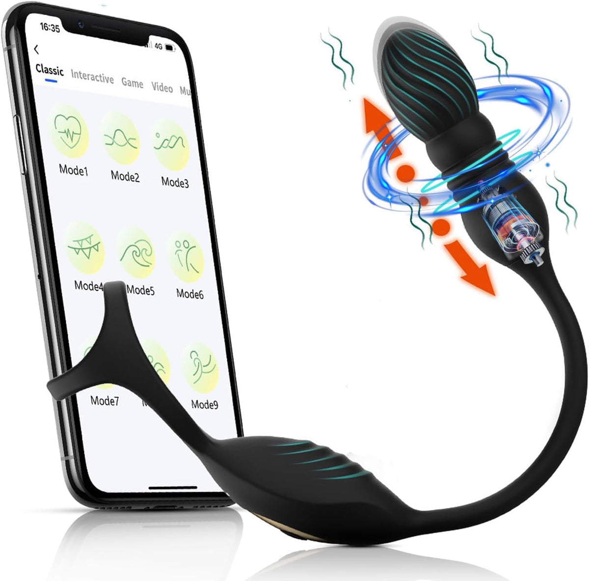 4 IN 1 Analvibrator Dildo Penisring Prostata Stimulator mit 9 Vibrationsmodi