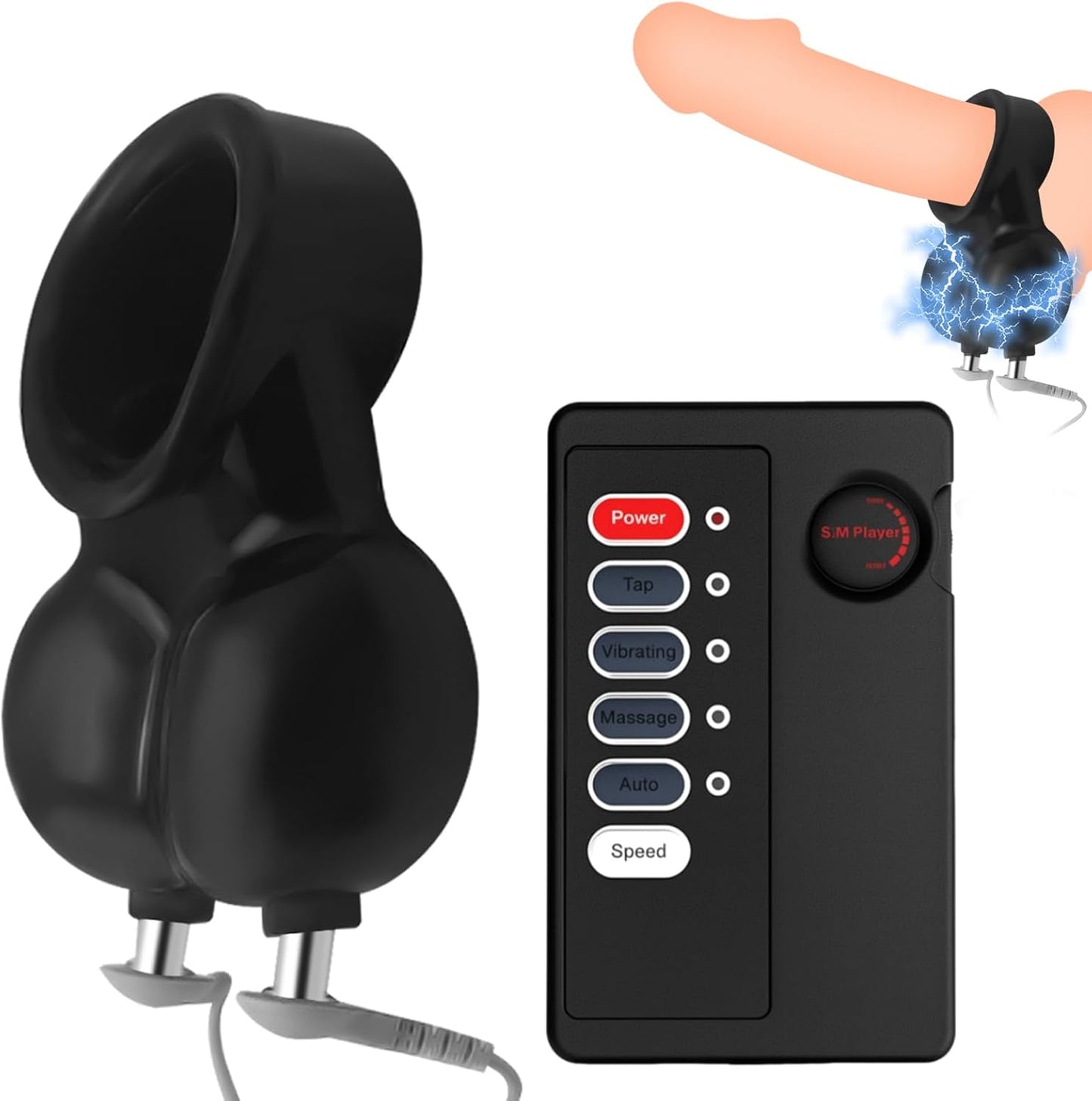 BDSM Hoden Trageverschluss Penis Hodenhülle mit 9 Intensitätsstufen und 4 verschiedene Modi