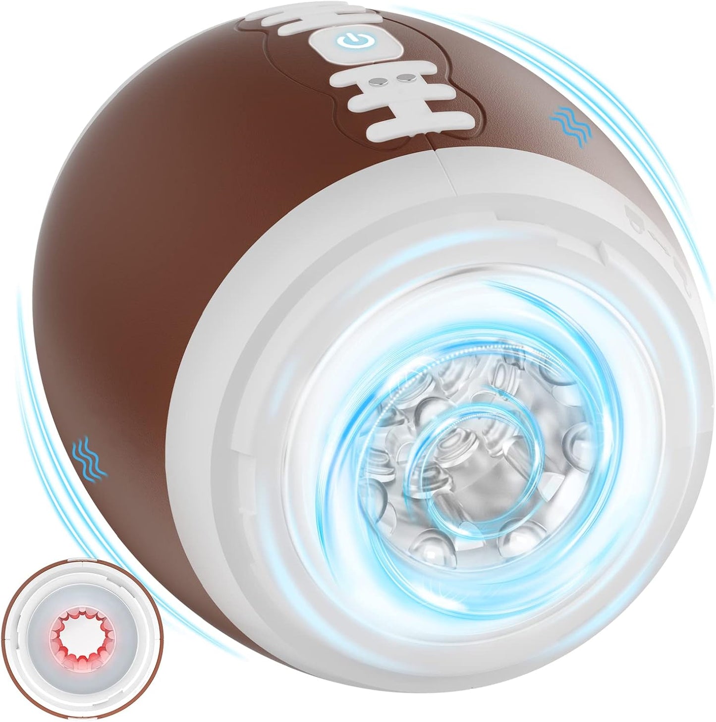 Fußballform Penis Trainer Blowjob Stroker Masturbator mit 12 Vibrationsmodi